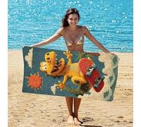 Asciugamano Palestra, Telo Mare in Microfibra, 100x200 cm Extra Morbido, Leggero e Ultra Assorbente - Asciugatura Rapida Antisabbia, Piscina, Bagno, Campeggio, Viaggio Travel Regali (Dinosauri) a-831