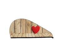 Asciugamano per asciugare i capelli stampato a cuore d'amore Cuffia per capelli asciutti in velluto corallo assorbente ad asciugatura rapida con bottone fisso per asciugare capelli lunghi e spessi