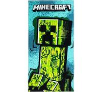 Asciugamano per bambini Minecraft - Multicolore - 70x140cm - Realizzato in 100% cotone da 320 g/m² - Asciugamano piccolo - Stampa Creeper - Prodotto originale disegnato in Spagna