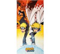 Asciugamano per bambini Naruto - Multicolore - 70x140 cm - Realizzato in 100% cotone 320 g/m² - Asciugamano piccolo - Stampa di Naruto e Minato - Prodotto originale disegnato in Spagna