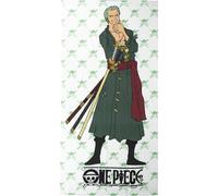 Asciugamano per bambini One Piece - Colore Bianco e Verde - 70 x 140 cm - Realizzato in 100% poliestere da 240 gsm - Asciugamano piccolo - Stampa Ronoroa Zoro - Prodotto originale progettato in Spagna