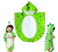 Asciugamano per Bambini Robe Kids con Cappuccio da Spiaggia a Forma di Poncho con Motivo di Dinosauro (115 * 55cm)