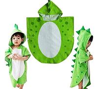 Asciugamano per Bambini Robe Kids con Cappuccio da Spiaggia a Forma di Poncho con Motivo di Dinosauro