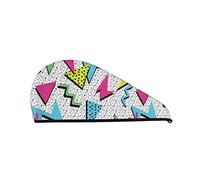 Asciugamano per capelli alla moda retrò anni '80 e '90, asciugamano per asciugare i capelli con bottone, asciugamano per capelli in velluto corallo, cappello turbante per capelli asciutti, cuffia pe