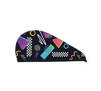 Asciugamano per capelli retrò anni '80 e '90, asciugamano per asciugare i capelli con bottone, asciugamano per capelli in velluto corallo, cappello turbante per capelli asciutti, cuffia per capelli