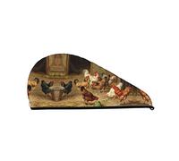 Asciugamano per capelli stampato con pollo arrosto, cuffia per capelli asciutti super assorbente per donna Cuffia da a per a da bagno in palestra