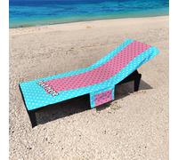 Asciugamano Personalizzato - Telo Da Sole A Righe Rosa E Blu Con Tasca