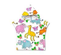 Asciugamano Poncho da Bambino, Odot Cartone Animato Accappatoio Microfibra Asciugatura Rapida per Spiaggia Robe Kids con Cappuccio a Forma (60x80cm,Elefante)