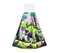 Asciugamano portatile appendibile con dinosauro verde, asciugamano da cucina super assorbente, asciugamano da cucina per bambini adulti bagno cucina appeso asciugamano