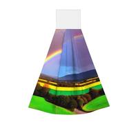 Asciugamano portatile da appendere con arcobaleno da sera, asciugamano da cucina super assorbente, asciugamano da cucina per bambini adulti da bagno e cucina