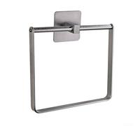 Asciugamano quadrato a parete Per gancio ad anello per bagno con struttura leggera in lega di alluminio, resistente all'umidità e facile da pulire (grigio)