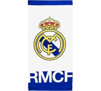 Asciugamano Real Madrid - Asciugamano ufficiale con design esclusivo, scudo e colori del club, ideale per spiaggia, piscina, bagno o sport, accessorio pratico per gli appassionati di calcio