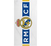Asciugamano Real Madrid - Asciugamano ufficiale con design esclusivo, scudo e colori del club, ideale per spiaggia, piscina, bagno o sport, accessorio pratico per gli appassionati di calcio