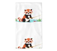 Asciugamano Red Panda Fishing Big Fish Prints Asciugamano Palestra Ultra-Assorbente Asciugatura Rapida Telo da Campeggio, per Barca A Vela, Surfboard, Giardino, 40x70cm