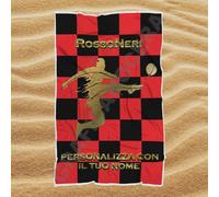 Asciugamano Telo Mare Milan Rossoneri con Nome Personalizzato idea regalo