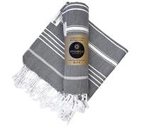 Asciugamano turco in autentico cotone - Set di 2 classici di lusso - Asciugamani decorativi organici al 100% per bagno, cucina e casa 51 x 96 cm - Super assorbente (blu notte) (Stone Grey)