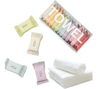 Asciugamano usa e getta in tessuto magico, 24 x 30 cm, riutilizzabile, per viaggi, campeggio, escursionismo, sport all'aria aperta, saloni di bellezza (confezione da 14, 7 colori caramella)