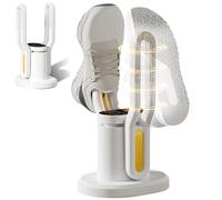 Asciugascarpe da 100 W, con circolazione dell'aria calda a 360°, timer e controllo della temperatura regolabili, asciugatura rapida per scarpe da ginnastica, guanti e pelle, tubi rimovibili