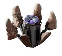 Asciugascarponi Portatile, Asciugaganti A 6 Bracci E Scaldascarponi Per Scarponi Invernali, 3 Impostazioni Del Timer 3/6/9 Ore, Circolazione Dell'aria Calda A 360°, Touch Screen Digitale gray