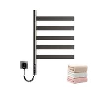 Asciugascugamani Elettrico, Riscaldascugamani a Parete con Rotazione Indipendente 180° e Touch Panel, Stendino 5 Bracci per Bagno Casa Saloni Spa Black