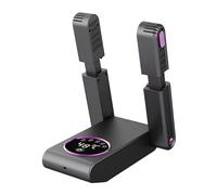 Asciugatore 2 in 1 Stivali e Guanti - Tecnologia tedesca ad aria calda | Supporto regolabile 180°, ugelli flessibili | Timer e modalità Eco | Per stivali da lavoro, scarpe sportive e da sci (Nero)
