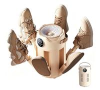 Asciugatore Elettrico Portatile per Stivali, Asciugatore per Stivali a Aria Calda a 360° con Controlli Digitali e Funzione Timer 3/6/9 H, Design a 6 Braccia per Scarpe da Ginnastica, Scarpe di white