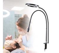 Asciugatore Per Manicure A Led Con Collo D'Oca Regolabile A 360° E Morsetto, Per Gel Uv E Polimerizzazione Ultravioletta, Regolazione Della Dimensione Dello Spot, Tre Modalità Di Temp,Black