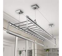 Asciugatrice a soffitto Stendibiancheria da balcone Puleggia Stendibiancheria per uso domestico in lega di alluminio 150 cm - 4 Bar Stendibiancheria