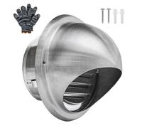 Asciugatrice con prese d'aria - Copertura for presa esterna rotonda in acciaio inossidabile da 2"-12", estrattore di scarico esterno for cappa cucina for casa, bagno, ventilazione(160mm)