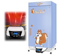 Asciugatrice elettrica 2300W Asciugatrice riscaldata, capacità di carico 20 kg di aria calda, stendibiancheria per interni a 5 livelli ad alta efficienza energetica con armadio