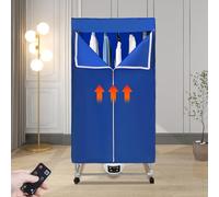 Asciugatrice elettrica, asciugatrice portatile con timer e telecomando, armadio ad aria calda, design pieghevole per la casa (blu)