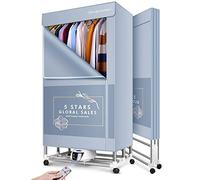 Asciugatrice elettrica, Asciugatrice portatile Stendibiancheria elettrica, Pieghevole 2 Livelli Asciugatura a caldo per interni 2000w 562L Asciugatura ad aria calda Guardaroba Timer automatico con