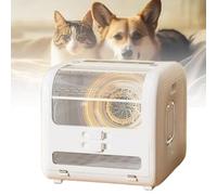 Asciugatrice per animali domestici ad alta velocità con temperatura regolabile da 16 a 40 °C e timer da 1 a 120 minuti, portatile, per casa e riparo, include kit di pulizia