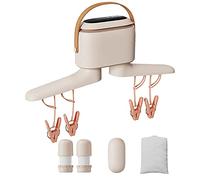 Asciugatrice Portatile, Asciugatrice Pieghevole, Asciuga Scarpe, Asciugatrice Multifunzionale Da 140 W, Capacità Di Carico Massima 5 Kg, Con Timer E Temperatura Alta/Bassa,Off-White