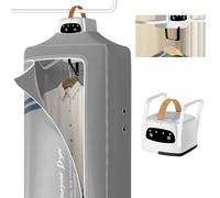 Asciugatrice portatile da 800 W, mini asciugatrice elettrica con sacco for il bucato, timer da 4 ore, controllo termostatico a 60 °C, for viaggi a casa (blu/grigio)(Gray)