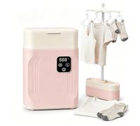 Asciugatrice portatile per vestiti, 8-12 capi, timer a 10 livelli | Stendibiancheria da viaggio, asciuga piccoli indumenti e scarpe, design pieghevole, per hotel e campeggio(pink)