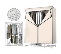 Asciugatrice Riscaldata Asciugatrice Elettrica da 850 W Grande capacità 30 kg Stendibiancheria Riscaldato in Acciaio Inossidabile per Appartamento Timer Automatico Digitale A, Beige, Reinforced