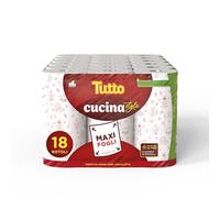 Asciugatutto TUTTO CUCINA STYLE, 18 Rotoli, Carta Super Assorbente e Resistente, Pulizia Rapida e Senza Sforzo, Tecnologia HI-PER, Made in Italy, 821710