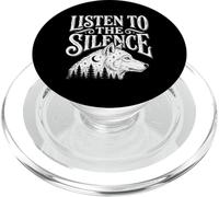 Ascolta il silenzio Lupo Escursionismo Campeggio Fauna Sel PopSockets PopGrip per MagSafe
