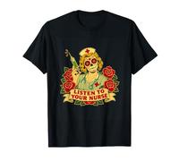 Ascolta la Tua Infermiera Dia de Los Muertos Skull Humor RN Maglietta