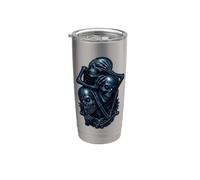 Ascolta See Speak No Evil Skulls - Grafica gotica oscura Bicchiere termico in acciaio inox doppia parete