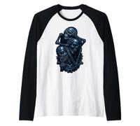 Ascolta See Speak No Evil Skulls - Grafica Gotica oscura Maglia con Maniche Raglan