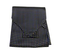 Ascot blu pois arancio completo seta fazzoletto pochette da taschino uomo