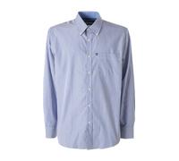 Ascot Sport Camicia a righe da uomo in cotone a maniche lunghe con taschino - bl
