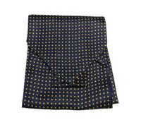 Ascot uomo seta blu pois arancio foulard da collo silk cashe col pois cerchi ita