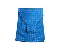 Ascot uomo seta turchese fiori margherite bianche man silk foulard cashcol