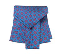Ascot uomo turchese avio man cash col seta stampa printed silk fantasia 60 italy