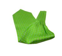 Ascot verde acido made in italy in seta disegno fiore cashe col