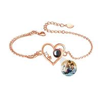 ASD Jewerly Braccialetti personalizzati con proiezione di foto e immagine all'interno del braccialetto I Love You 100 Lingue 925 Argento Sterling Diamante Gioielli Regalo per le donne