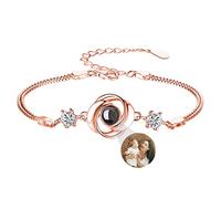ASD Jewerly Braccialetti personalizzati con proiezione di foto e immagine all'interno del braccialetto I Love You 100 Lingue 925 Argento Sterling Diamante Gioielli Regalo per le donne
